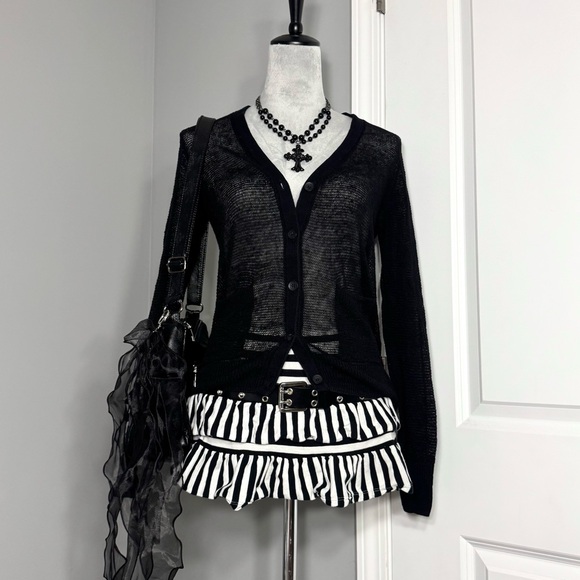 Sheer Button Up Cardigan - Picture 5 of 11